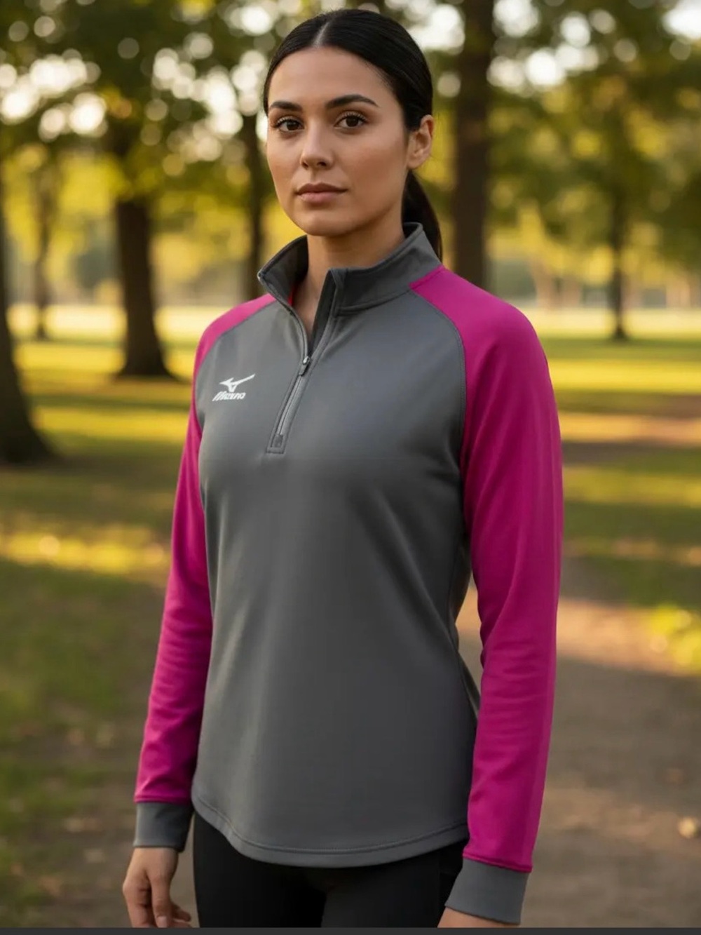 Mizuno Athletic Top with Pink. Size Small